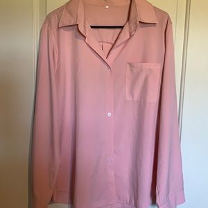 Pink button down blouse New without tags